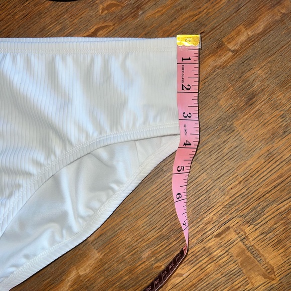 Xhilaration Women’s White Ribbed Cheeky Swim Bottoms. Size X. NWT - Picture 5 of 6